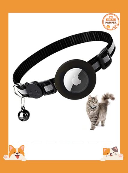 Airtag Cat Collar: Reflective Breakaway with Bell