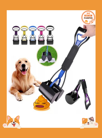Long-Handle Pet Pooper Scooper Easy Clean Up Tool