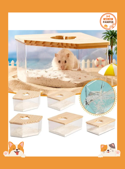 Transparent Hamster Bathroom Sandbox S/L Sizes