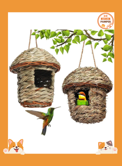 Handwoven Straw Bird Nest Hanging Breeding House