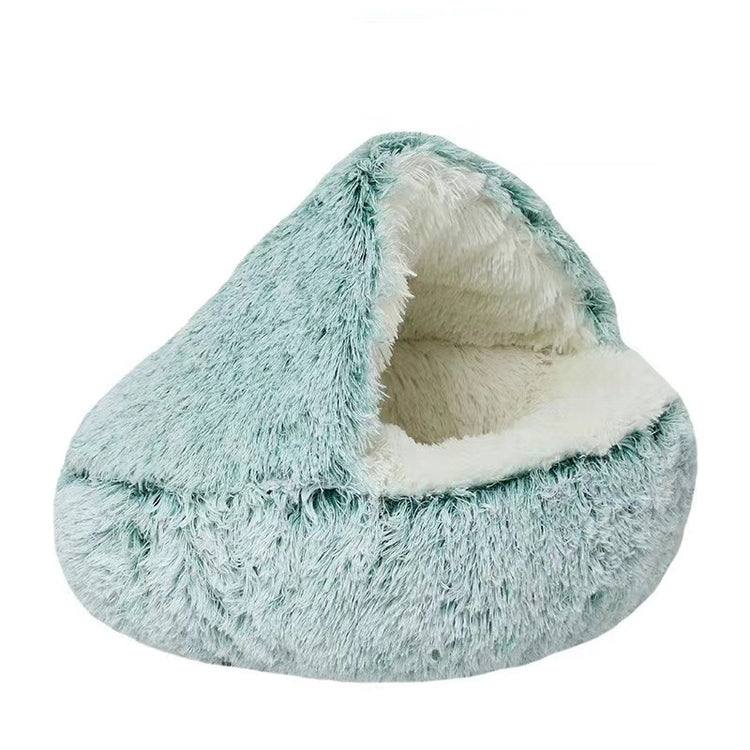 Cozy 2 In 1 Pet Bed Plush Nest Cave Combo