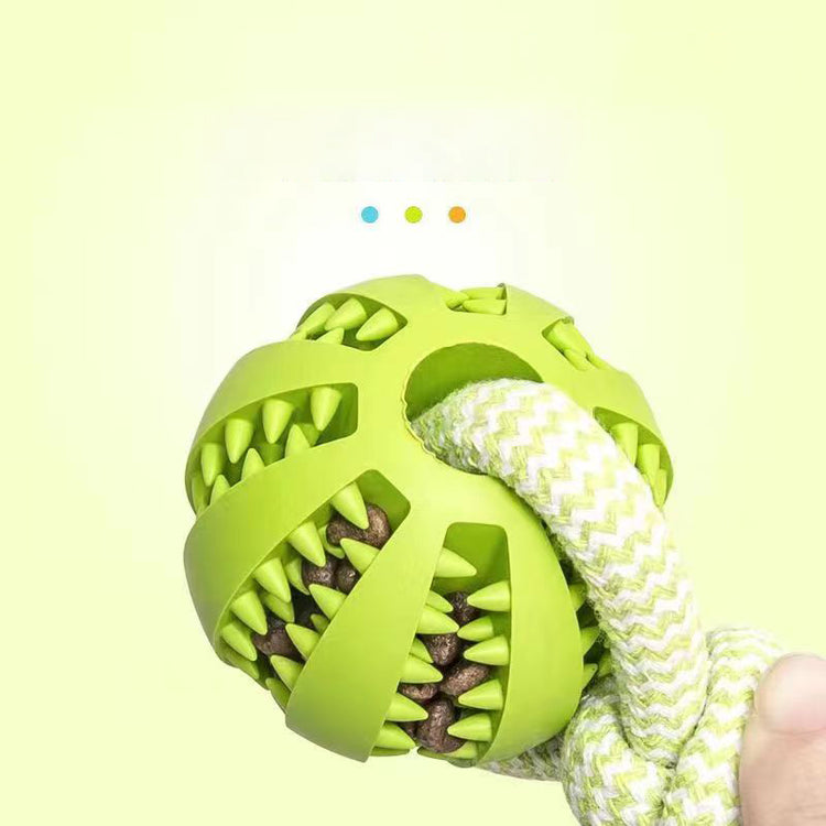 Engage & Clean Bite Resistant Interactive Hemp Rope & Rubber Treat Balls for Dogs Ideal for Chewing and Dental Health