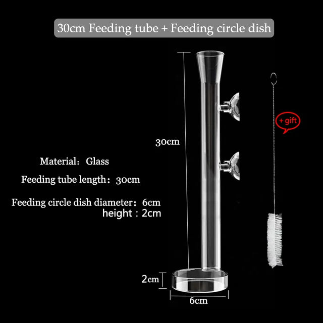 Glass Aquarium Feeder Tube Dish Transparent Fish Tank Shrimp Snail Food Feeder Bowl Aquarium Feeding Accessories Shrimp Feeders