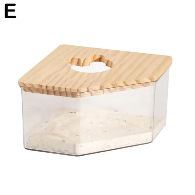 Hamster Bathroom House Sandbox Full Transparent Urine Sand Basin Golden Bear S/L Hamster Bath Toilet Bathroom Supplies