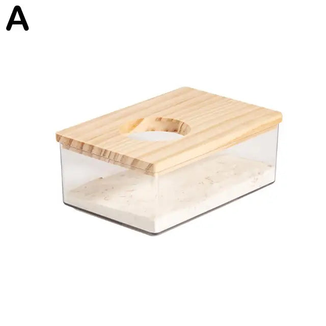 Hamster Bathroom House Sandbox Full Transparent Urine Sand Basin Golden Bear S/L Hamster Bath Toilet Bathroom Supplies