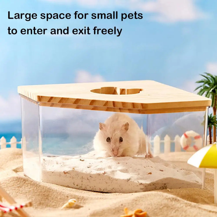 Hamster Bathroom House Sandbox Full Transparent Urine Sand Basin Golden Bear S/L Hamster Bath Toilet Bathroom Supplies