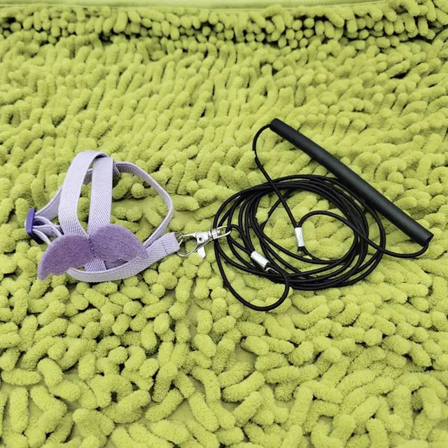 Ultra-Light Parrot Bird Flying Traction Rope Straps Band Adjustable Parrot Harness Outgoing Leash with Comfortable Handle