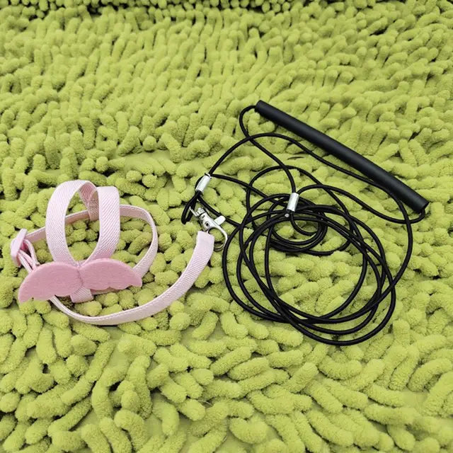 Ultra-Light Parrot Bird Flying Traction Rope Straps Band Adjustable Parrot Harness Outgoing Leash with Comfortable Handle