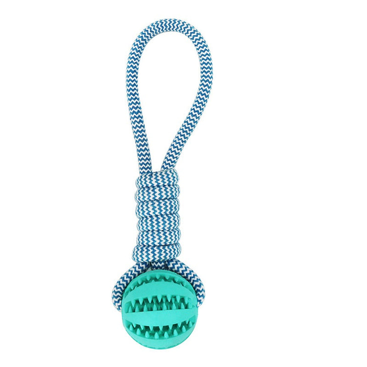 Engage & Clean Bite Resistant Interactive Hemp Rope & Rubber Treat Balls for Dogs Ideal for Chewing and Dental Health