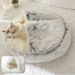 Cozy 2 In 1 Pet Bed Plush Nest Cave Combo