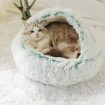 Cozy 2 In 1 Pet Bed Plush Nest Cave Combo