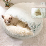 Cozy 2 In 1 Pet Bed Plush Nest Cave Combo