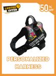 Custom Dog Harness Adjustable Neck Strip & Chest Strip Dog Harness