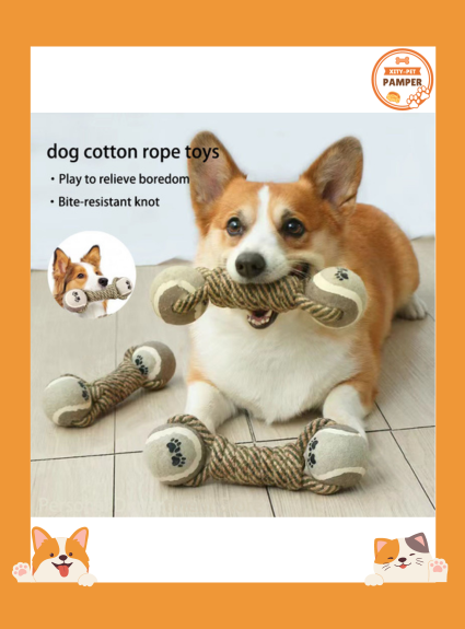 Tug & Chew Interactive Rope Dog Toy for Dogs of All Sizes