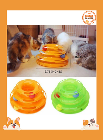 Pet Cat Crazy Ball Disk Interactive Toys Amusement Plate Trilaminar Funny Toy