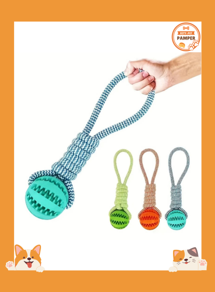 Interactive Treat Dispensing Dog Balls Chew Resistant & Tooth-Cleaning