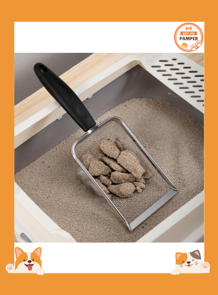 Precision Cat Litter Scooper with Small Holes & Hanging Design