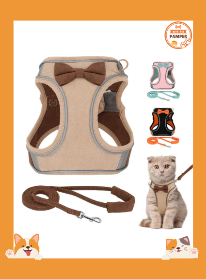 Reflective Cat Harness & Leash Set No Pull Soft & Safe