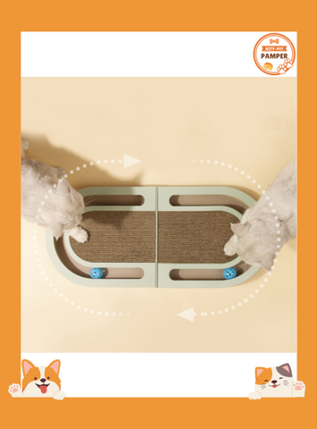 Corrugated Paper Folding Cat Grab Board with Ball Pet Supplies Cat Toys Pet Products