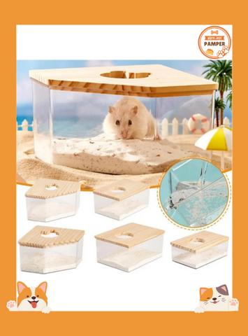 Transparent Hamster Bathroom Sandbox  S/L Sizes