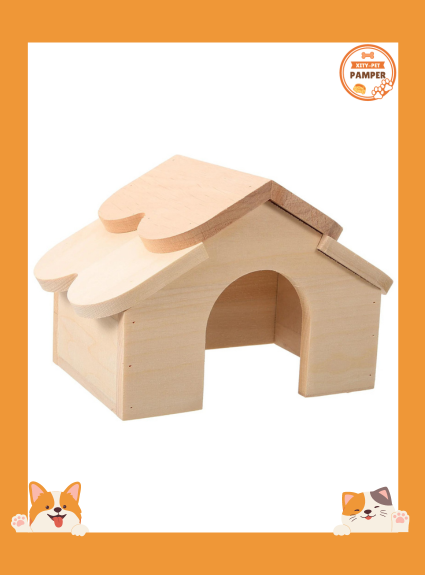 Wooden Hamster Cabin Hideout Hamster Toy