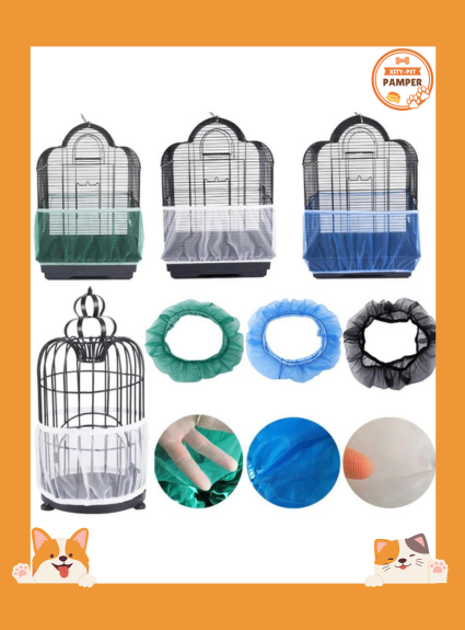 Nylon Mesh Bird Cage Seed Guard Easy Cleaning