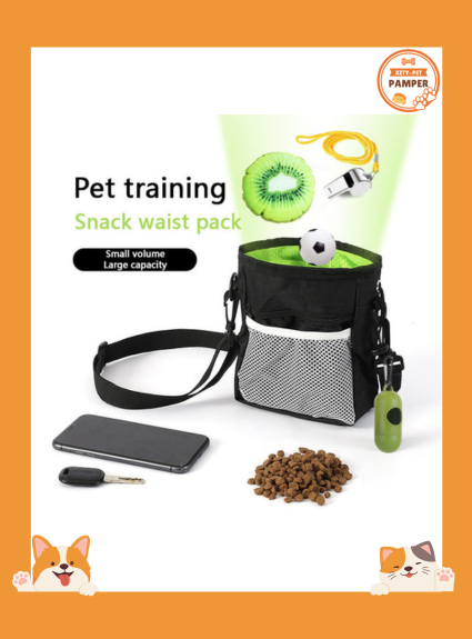 Multi-Functional Dog Treat Pouch: Training & Walking Accessory with Poop Bag Dispenser