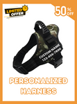 Custom Dog Harness Adjustable Neck Strip & Chest Strip Dog Harness