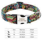 Adjustable Nylon Dog Collar Personalized Dogs Cat ID