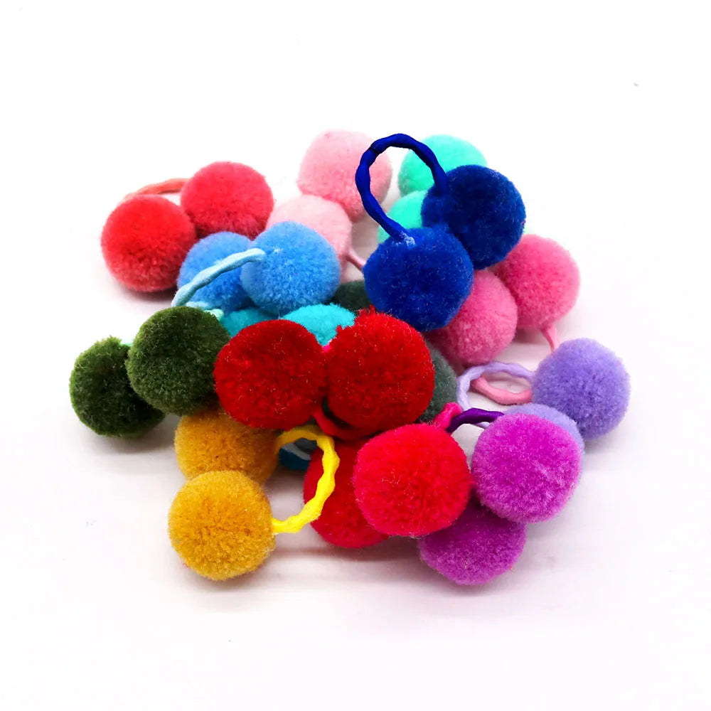 10Pcs Pet Dog Plush Hair Balls Elastic Hair Bands for Medium Small Dogs Girls Cat Bows Pets Grooming Bows Dog Pet Accessories