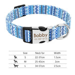 Adjustable Nylon Dog Collar Personalized Dogs Cat ID