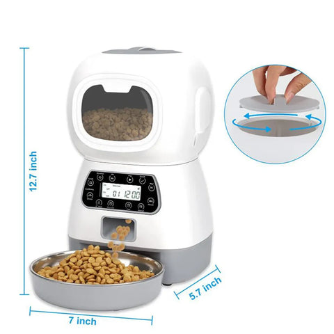 Smart 3.5L Pet Feeder Timer, Stainless Steel Bowl