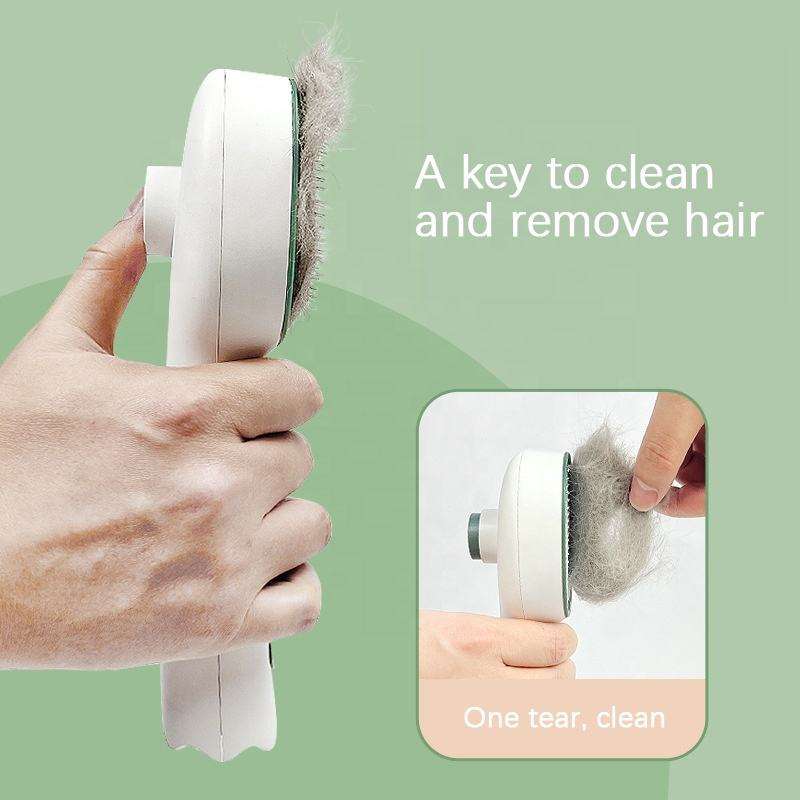 Cat Comb Dog Hair Remover Brush UVC Sterilization Pet Grooming Slicker Needle Comb Cat Sterilization Comb Pet Brush for Shedding and Grooming Self-Cleaning Slicker Brush for Long and Short Hair