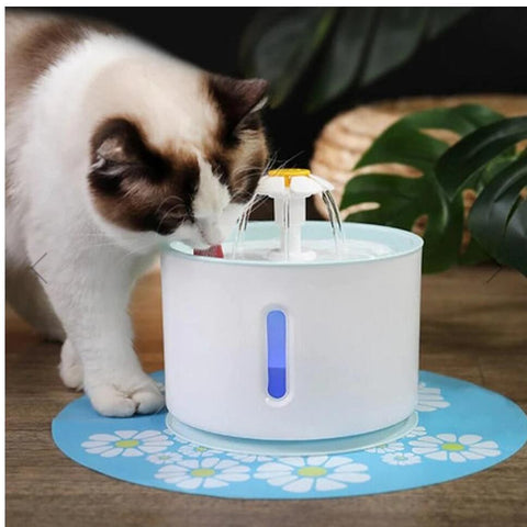 GlowFlow: LED lit Automatic Pet Water Fountain with USB for Cats and Dogs