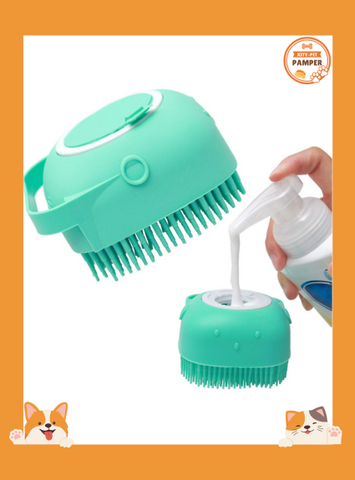 Pet Dog Shampoo Massager Brush Cat Massage Comb Grooming Scrubber Shower Brush for Bathing Short Hair Soft Silicone Brushes