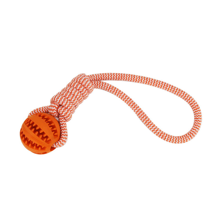 Engage & Clean Bite Resistant Interactive Hemp Rope & Rubber Treat Balls for Dogs Ideal for Chewing and Dental Health