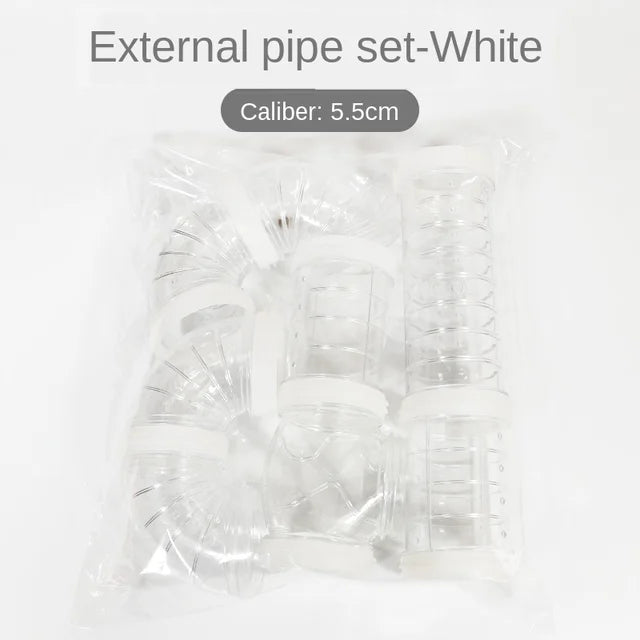 8 Pcs/Set DIY Hamster Tunnel Toy Pet Sports Training Pipeline Transparent Runway Toy Pet Hamster Game for Small Animal Accessori