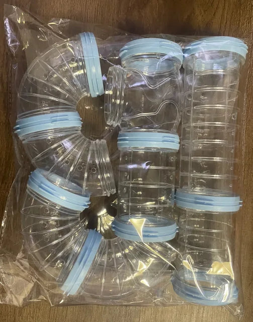 8 Pcs/Set DIY Hamster Tunnel Toy Pet Sports Training Pipeline Transparent Runway Toy Pet Hamster Game for Small Animal Accessori