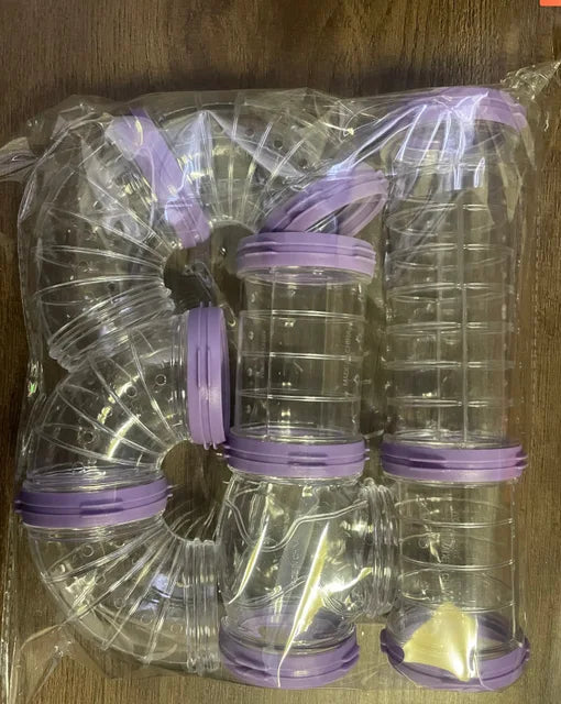 8 Pcs/Set DIY Hamster Tunnel Toy Pet Sports Training Pipeline Transparent Runway Toy Pet Hamster Game for Small Animal Accessori