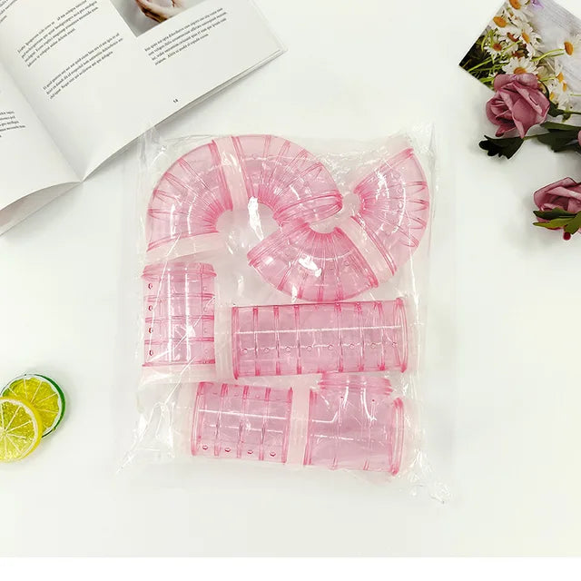 8 Pcs/Set DIY Hamster Tunnel Toy Pet Sports Training Pipeline Transparent Runway Toy Pet Hamster Game for Small Animal Accessori