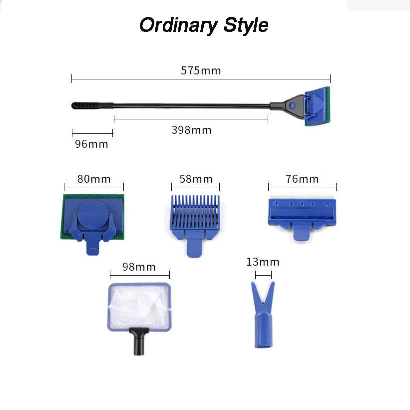 Aquarium Cleaning Tools 5 in 1 Aquarium Tank Clean Set Fish Net Gravel Rake Algae Scraper Fork Sponge Brush Glass Cleaner