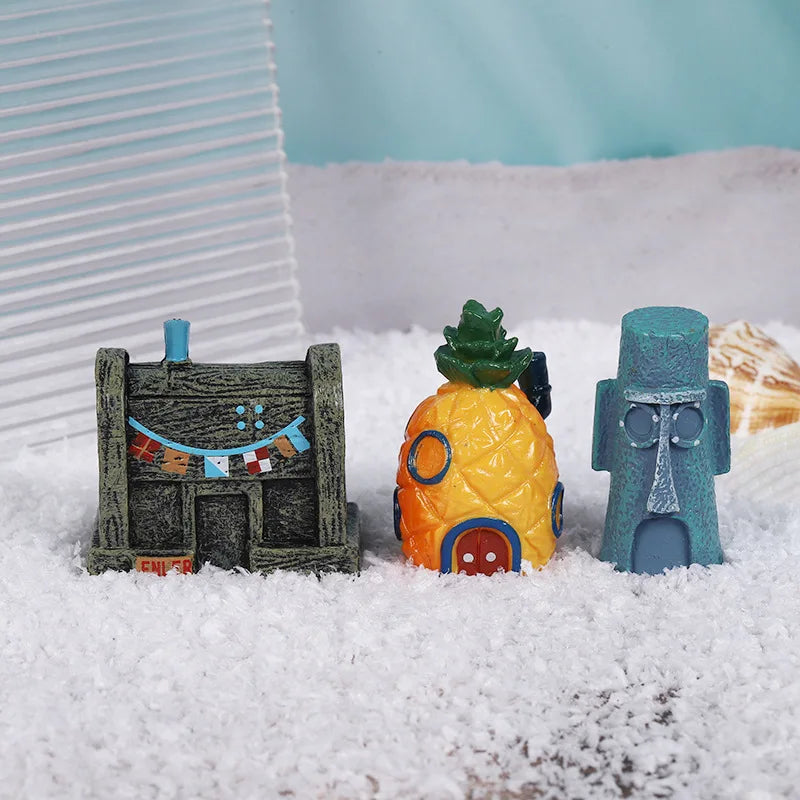 Aquarium Fish Tank Decoration Landscape Cartoon Character Pineapple House Resin Aquarium Decoration Floating Home Decoration