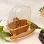 Bird Cage Feeder Parrot Birds Water Hanging Bowl Parakeet Feeder Box Pet Cage Plastic Food Container Bird Supplies 1 Pcs