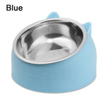 Cute Cat Dog Bowl Protect the Cervical Spine Oblique Mouth Pet Stainless Steel Fall-Resistant Food Bowl Pet Supplies