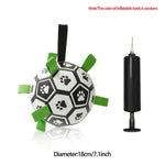 Dog Toys Soccer Ball with Straps, Interactive Dog Toys for Tug of War, Puppy Birthday Gifts, Dog Tug Toy, Dog Water Toy, Durable