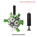 Dog Toys Soccer Ball with Straps, Interactive Dog Toys for Tug of War, Puppy Birthday Gifts, Dog Tug Toy, Dog Water Toy, Durable