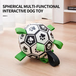 Dog Toys Soccer Ball with Straps, Interactive Dog Toys for Tug of War, Puppy Birthday Gifts, Dog Tug Toy, Dog Water Toy, Durable