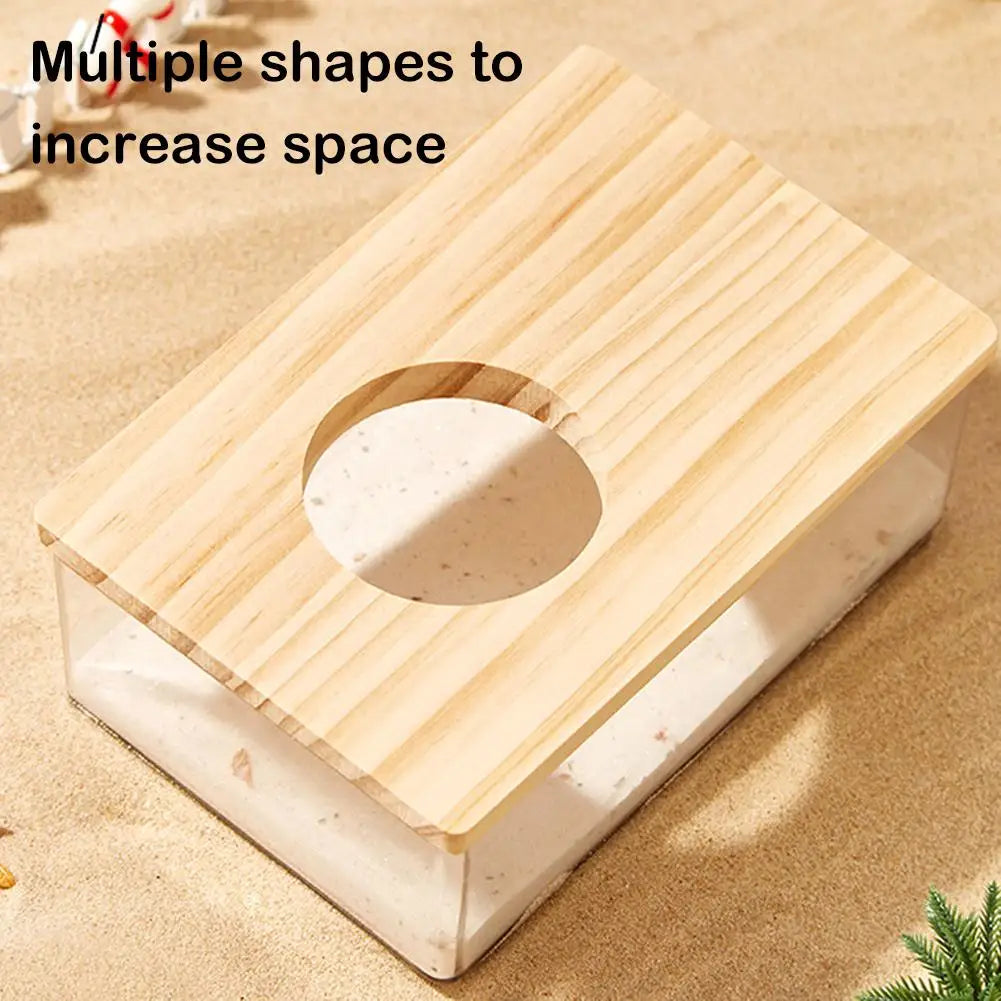 Hamster Bathroom House Sandbox Full Transparent Urine Sand Basin Golden Bear S/L Hamster Bath Toilet Bathroom Supplies