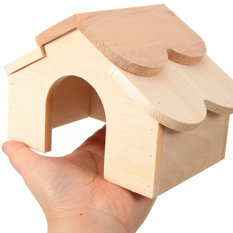 Hamster Cabin Toys Rat Supplies Wooden Hideout Ladder House Houses Wear-Resistant and Hideouts