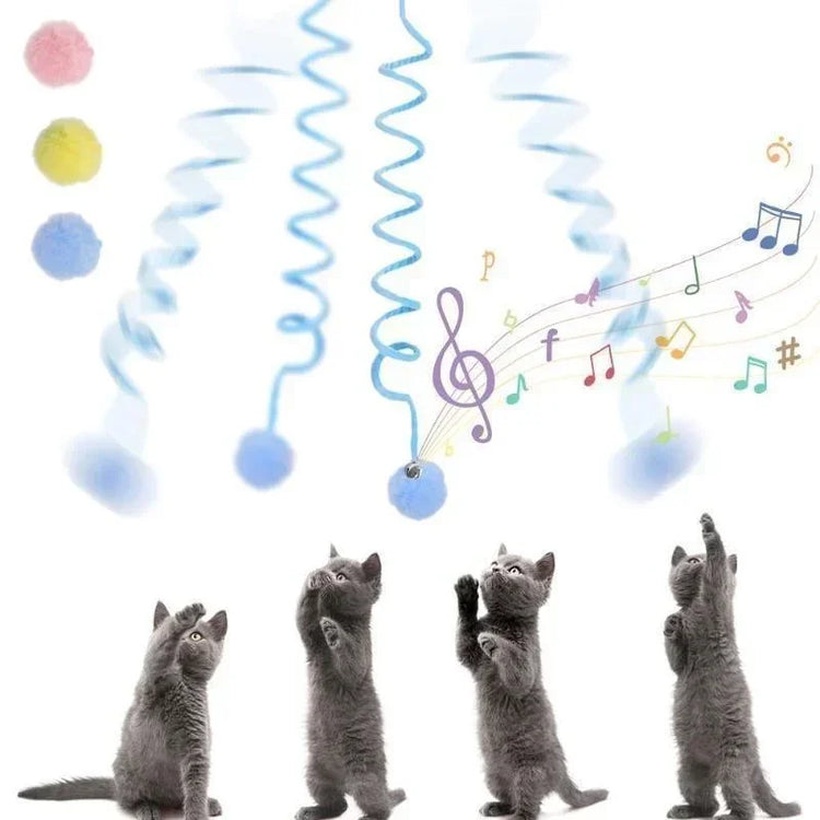 Interactive Cat Toy: Spring Rope Ball & Plush Stick